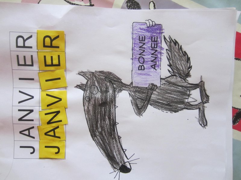 coloriage janvier et reconnaissance des lettres